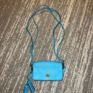 Light blue Coach cross body purse